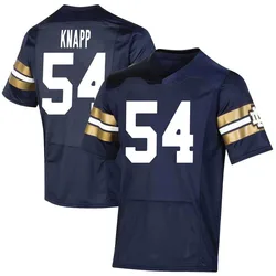 Men's Under Armour Anthonie Knapp Notre Dame Fighting Irish Premier Navy Replica 2021 Shamrock Series Football Jersey