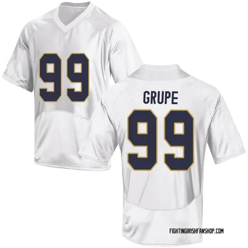 Men's Under Armour Blake Grupe Notre Dame Fighting Irish Game White Football College Jersey