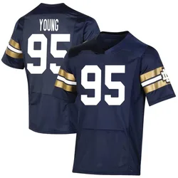 Men's Under Armour Bryce Young Notre Dame Fighting Irish Premier Navy Replica 2021 Shamrock Series Football Jersey