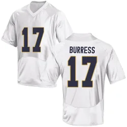 Men's Under Armour Elijah Burress Notre Dame Fighting Irish Replica White Football College Jersey