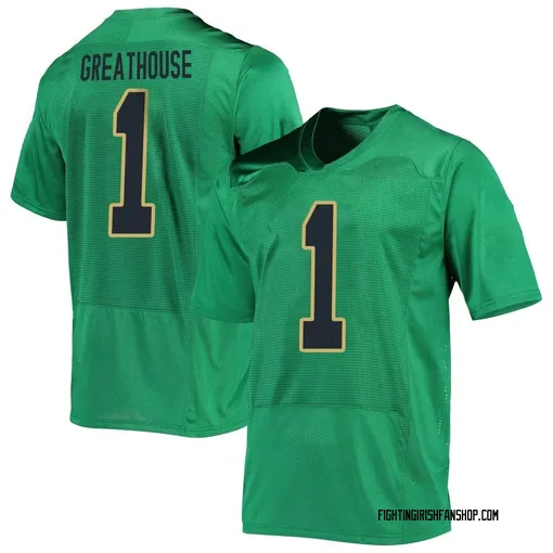 Men's Under Armour Jaden Greathouse Notre Dame Fighting Irish Replica Green Football Jersey
