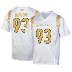 Men's Under Armour Jared Dawson Notre Dame Fighting Irish Replica White 2022 Shamrock Series Jersey