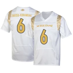 Men's Under Armour Jeremiah Owusu-Koramoah Notre Dame Fighting Irish Replica White 2022 Shamrock Series Jersey