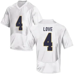 Men's Under Armour Jeremiyah Love Notre Dame Fighting Irish Replica White Football College Jersey