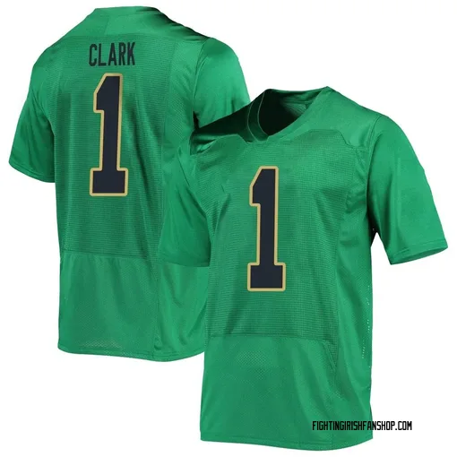 Men's Under Armour Jordan Clark Notre Dame Fighting Irish Replica Green Football Jersey