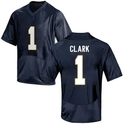 Men's Under Armour Jordan Clark Notre Dame Fighting Irish Replica Navy Blue Football College Jersey