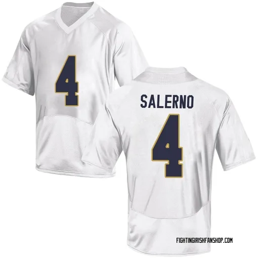 Men's Under Armour Matt Salerno Notre Dame Fighting Irish Replica White Football College Jersey