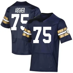 Men's Under Armour Sullivan Absher Notre Dame Fighting Irish Premier Navy Replica 2021 Shamrock Series Football Jersey