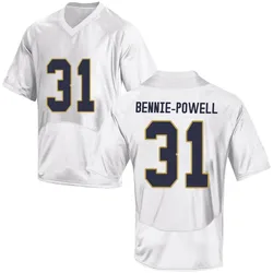 Men's Under Armour Taebron Bennie-Powell Notre Dame Fighting Irish Game White Football College Jersey