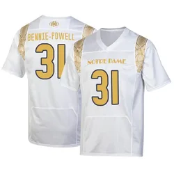 Men's Under Armour Taebron Bennie-Powell Notre Dame Fighting Irish Replica White 2022 Shamrock Series Jersey