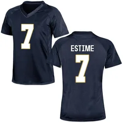 Women's Under Armour Audric Estime Notre Dame Fighting Irish Replica Navy Blue Football College Jersey