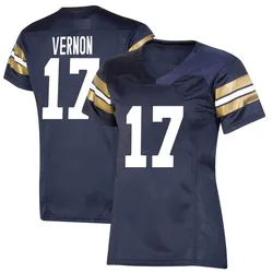 Women's Under Armour Brenan Vernon Notre Dame Fighting Irish Premier Navy Replica 2021 Shamrock Series Football Jersey