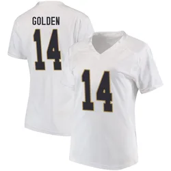 Women's Under Armour Dallas Golden Notre Dame Fighting Irish Game Gold White Football College Jersey