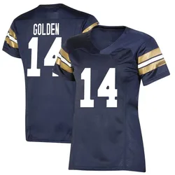 Women's Under Armour Dallas Golden Notre Dame Fighting Irish Premier Gold Replica Navy 2021 Shamrock Series Football Jersey