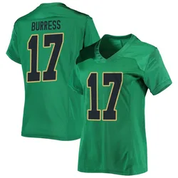 Women's Under Armour Elijah Burress Notre Dame Fighting Irish Replica Green Football Jersey