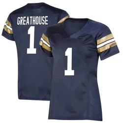 Women's Under Armour Jaden Greathouse Notre Dame Fighting Irish Premier Navy Replica 2021 Shamrock Series Football Jersey
