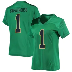 Women's Under Armour Jaden Greathouse Notre Dame Fighting Irish Replica Green Football Jersey