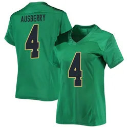 Women's Under Armour Jaiden Ausberry Notre Dame Fighting Irish Replica Green Football Jersey