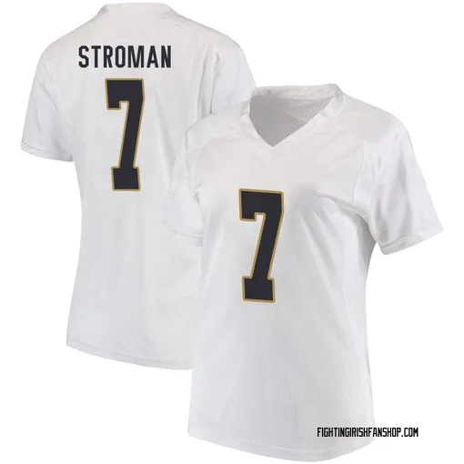 Women's Under Armour Jalen Stroman Notre Dame Fighting Irish Game White Football College Jersey