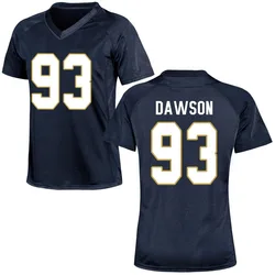 Women's Under Armour Jared Dawson Notre Dame Fighting Irish Replica Navy Blue Football College Jersey