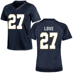 Women's Under Armour Julian Love Notre Dame Fighting Irish Game Navy Blue Football College Jersey