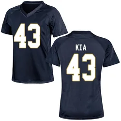 Women's Under Armour Kahanu Kia Notre Dame Fighting Irish Game Navy Blue Football College Jersey