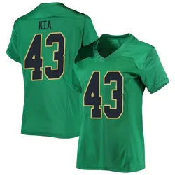 Women's Under Armour Kahanu Kia Notre Dame Fighting Irish Replica Green Football Jersey