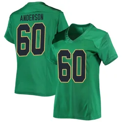 Women's Under Armour Max Anderson Notre Dame Fighting Irish Replica Green Football Jersey