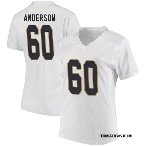 Women's Under Armour Max Anderson Notre Dame Fighting Irish Replica White Football College Jersey