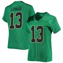 Women's Under Armour Riley Leonard Notre Dame Fighting Irish Replica Green Football Jersey