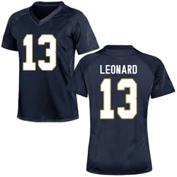 Women's Under Armour Riley Leonard Notre Dame Fighting Irish Replica Navy Blue Football College Jersey