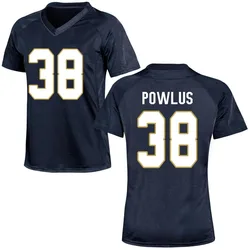 Women's Under Armour Tommy Powlus Notre Dame Fighting Irish Game Navy Blue Football College Jersey