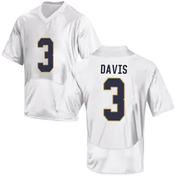 Youth Under Armour Avery Davis Notre Dame Fighting Irish Game White Football College Jersey