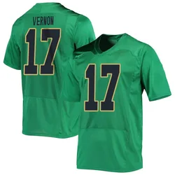 Youth Under Armour Brenan Vernon Notre Dame Fighting Irish Replica Green Football Jersey