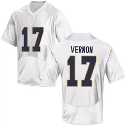 Youth Under Armour Brenan Vernon Notre Dame Fighting Irish Replica White Football College Jersey