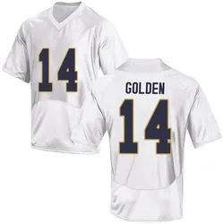 Youth Under Armour Dallas Golden Notre Dame Fighting Irish Game Gold White Football College Jersey