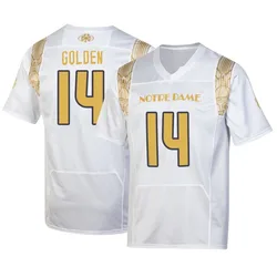 Youth Under Armour Dallas Golden Notre Dame Fighting Irish Replica Gold White 2022 Shamrock Series Jersey