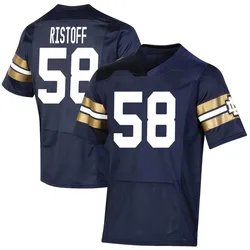 Youth Under Armour Grant Ristoff Notre Dame Fighting Irish Premier Navy Replica 2021 Shamrock Series Football Jersey