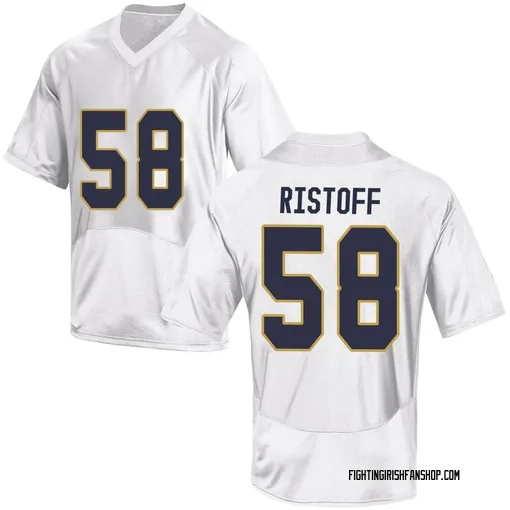 Youth Under Armour Grant Ristoff Notre Dame Fighting Irish Replica White Football College Jersey