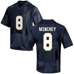 Youth Under Armour Kenny Minchey Notre Dame Fighting Irish Game Navy Blue Football College Jersey