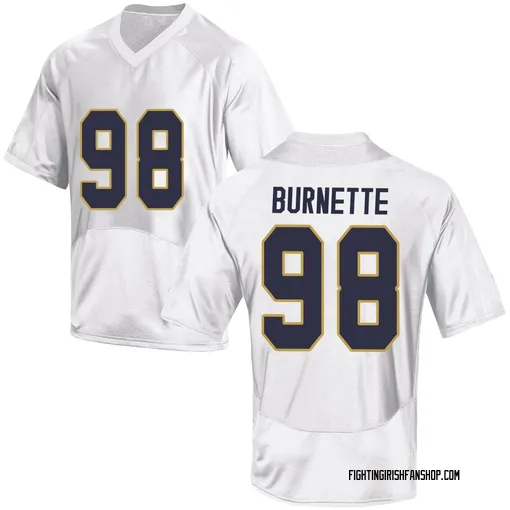 Youth Under Armour Noah Burnette Notre Dame Fighting Irish Replica White Football College Jersey