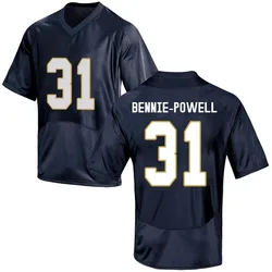 Youth Under Armour Taebron Bennie-Powell Notre Dame Fighting Irish Game Navy Blue Football College Jersey